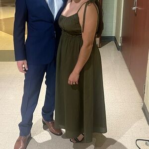 Elegant Olive Green Dress